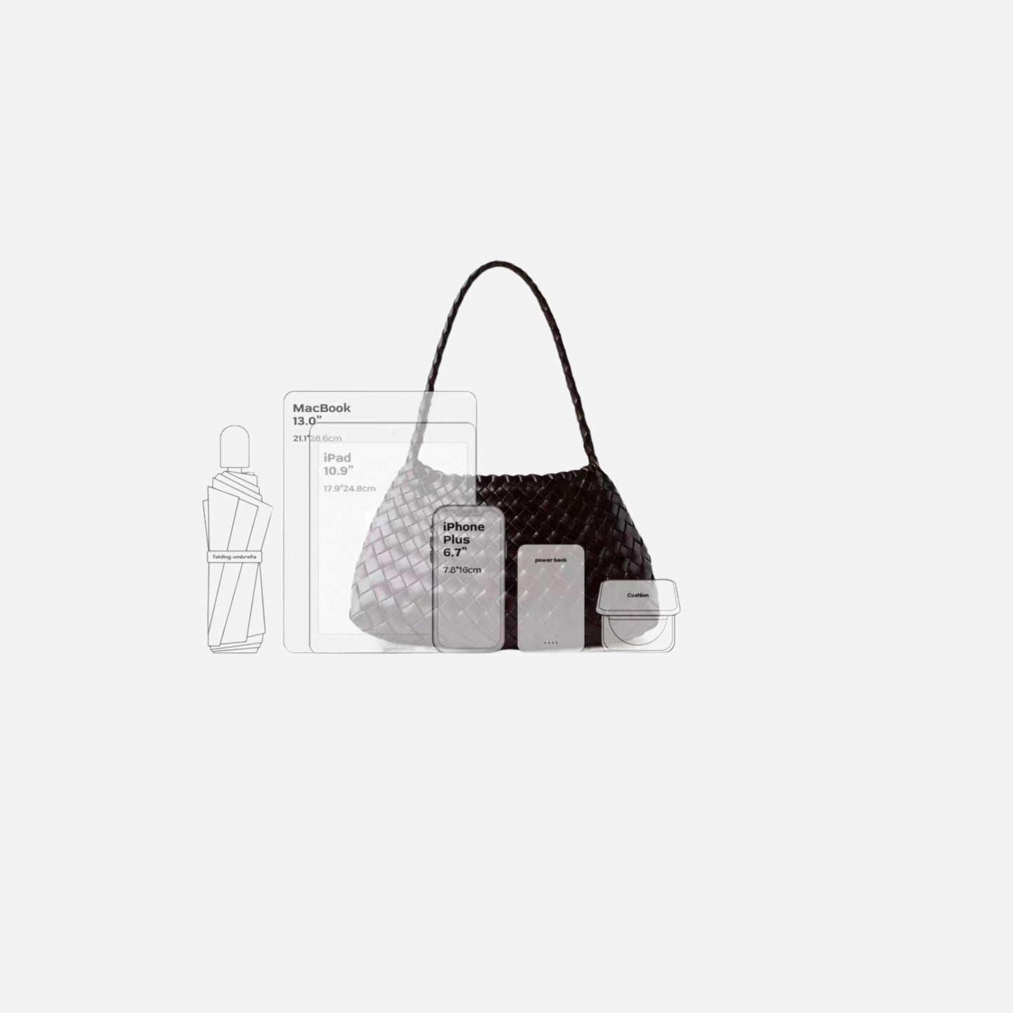 Amber Woven Leather Shoulder Bag