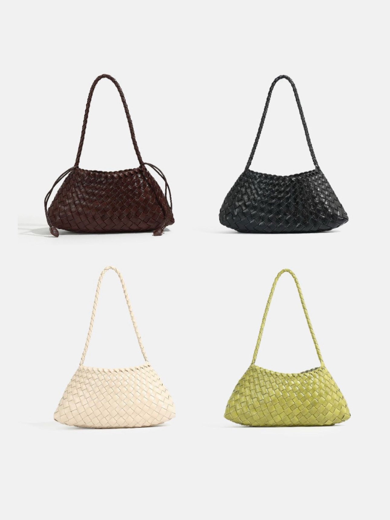 Amber Woven Leather Shoulder Bag