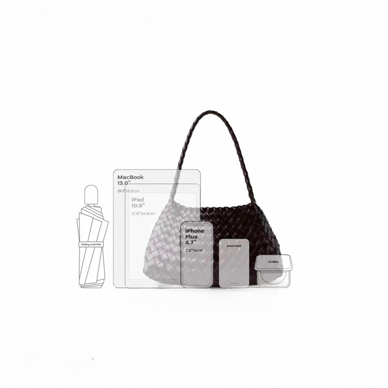 Amber Woven Leather Shoulder Bag