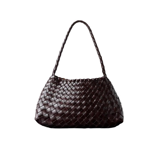 Amber Woven Leather Shoulder Bag