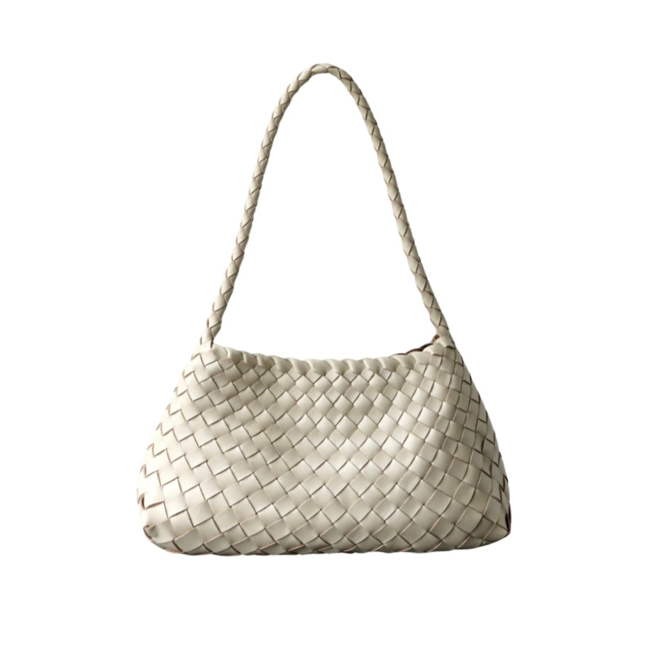 Amber Woven Leather Shoulder Bag